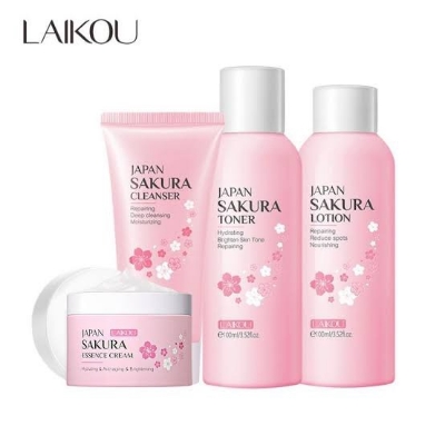 Picture of LAIKOU Sakura 4Pcs Set( Toner / essence Cream/ Cleanser/ Lotion )Skin Rejuvenation Brightening Skin Skin Care Set