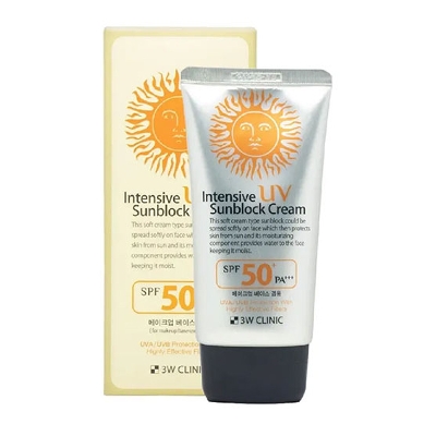Picture of 3W CLINIC UV Sunblock Cream SPF50 PA+++ 70ml Refreshing Sunscreen Moisturizing Whitening Lightening Sun Cream Oil-control