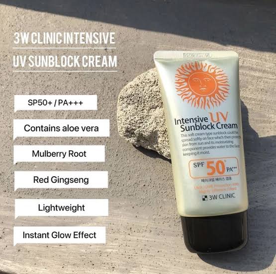 Picture of 3W CLINIC UV Sunblock Cream SPF50 PA+++ 70ml Refreshing Sunscreen Moisturizing Whitening Lightening Sun Cream Oil-control