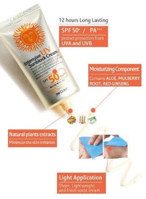 Picture of 3W CLINIC UV Sunblock Cream SPF50 PA+++ 70ml Refreshing Sunscreen Moisturizing Whitening Lightening Sun Cream Oil-control