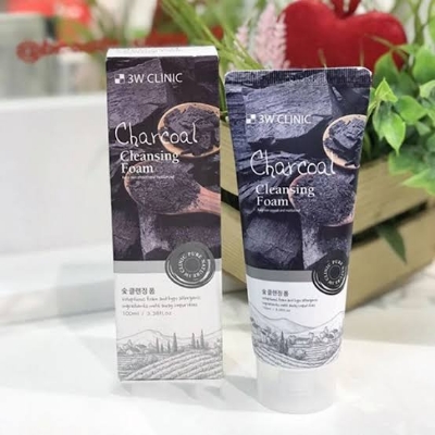 Picture of [3W clinic] sepiolite for facial cleanser charcoal/genuine charcoal cleansing foam, 100 ml
