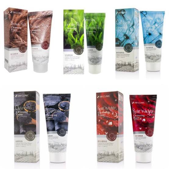 Picture of 3W clinic sepiolite facial  Cleansing-collagen,vitamin C, Charcoal, Green tea, Brown rice ,Rose water foam cleansing- 100 ml