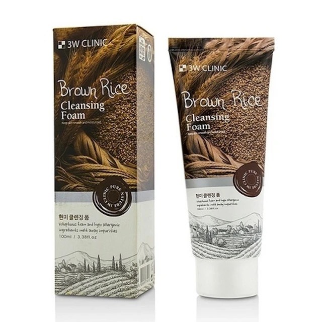 Picture of 3W clinic sepiolite for facial cleanser with brown rice cleansing foam, 100 ml