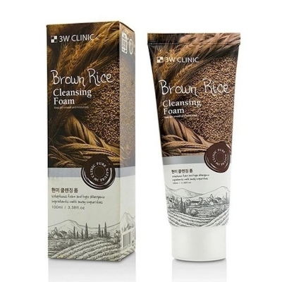 Picture of 3W clinic sepiolite for facial cleanser with brown rice cleansing foam, 100 ml