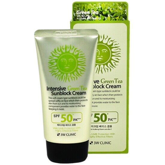 Picture of 3W Clinic Intensive Green Tea Sunblock Cream SPF 50+PA+++ 70ml