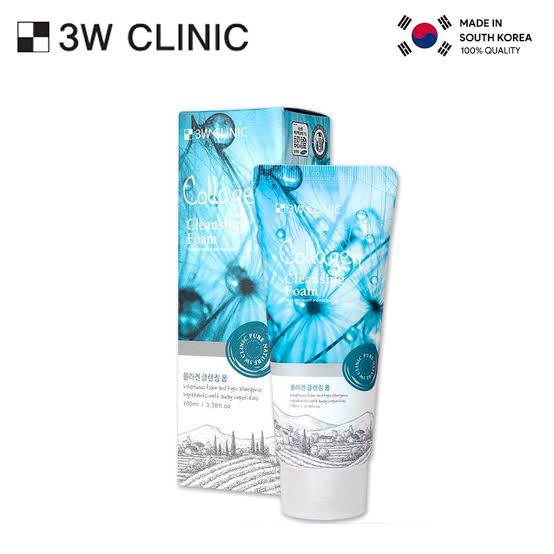 Picture of 3W clinic sepiolite facial Collagen Cleansing-collagen foam cleansing 100 ml