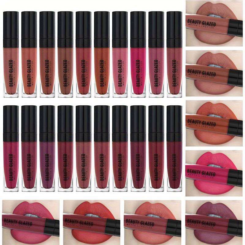 Picture of Beauty Glazed Misty Matte Lip Gloss 20 Colors Long Lasting Non-Stick Cup Moisturizing Liquid Lipstick-1pcs