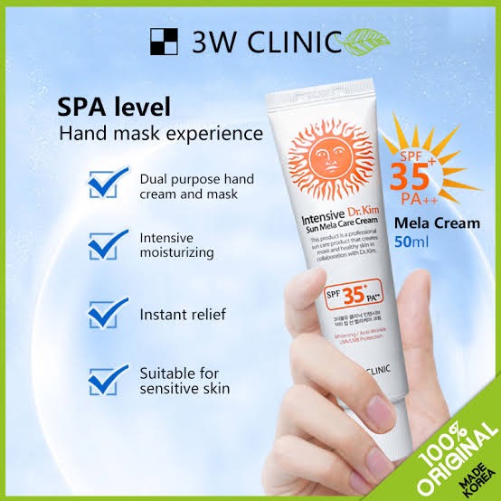 Picture of 3W CLINIC Face Sunscreen Intensive Dr. Kim Mela Care Cream 50ml SPF35+ PA++