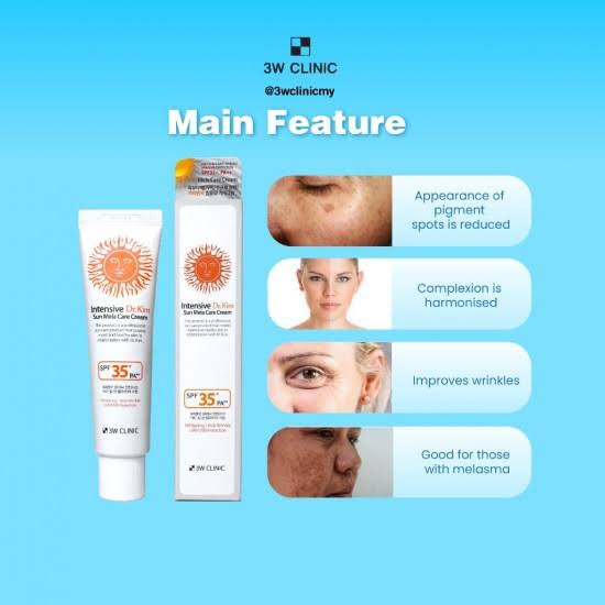 Picture of 3W CLINIC Face Sunscreen Intensive Dr. Kim Mela Care Cream 50ml SPF35+ PA++