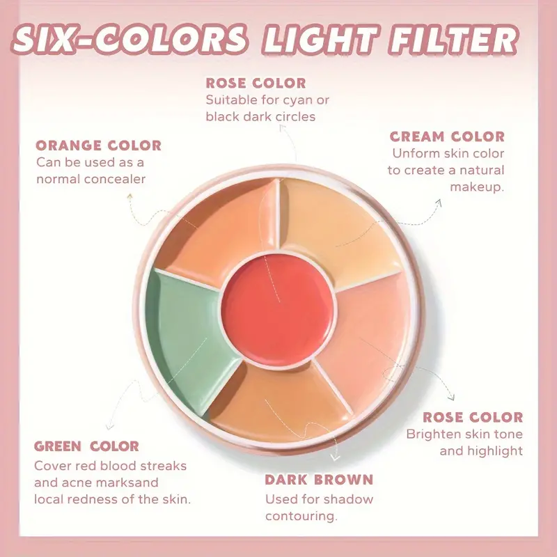 Picture of Beauty Glazed 6-Color Concealer For Spotless, Brightened Skin - Decrease Tear Gaps, Dark Circles & Even Skin Tone