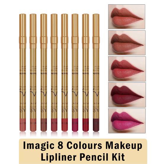 Picture of IMAGIC 8-Color LipLiner Pencil Long Lasting Waterproof Professional Soft Smooth Colorful Matte Lipstick