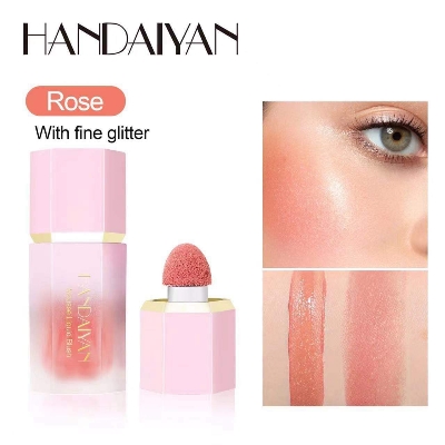 Picture of HANDAIYAN Liquid Blusher, Soft Cream Blush Makeup, Cheeks, Long-Wearing, Natural-Looking, Dewy Finish, Skin Tint Makeup (02#ROSE