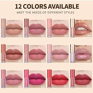 Picture of HANDAIYAN Private Label 12 Colors Matte Lustre Lipgloss Set Liquid Lipstick Vegan Makeup Cosmetic Non-stick Cup