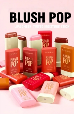 Picture of HANDAIYAN Blush Stick Highlighter Stick Moisturizing Long Lasting Cheek Rouge Blusher Cream Waterproof Face Makeup-#01-SHY PINK