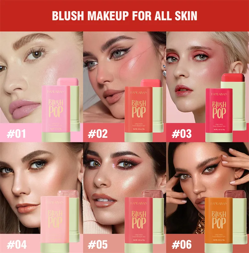 Picture of HANDAIYAN Blush Stick Highlighter Stick Moisturizing Long Lasting Cheek Rouge Blusher Cream Waterproof Face Makeup-#04