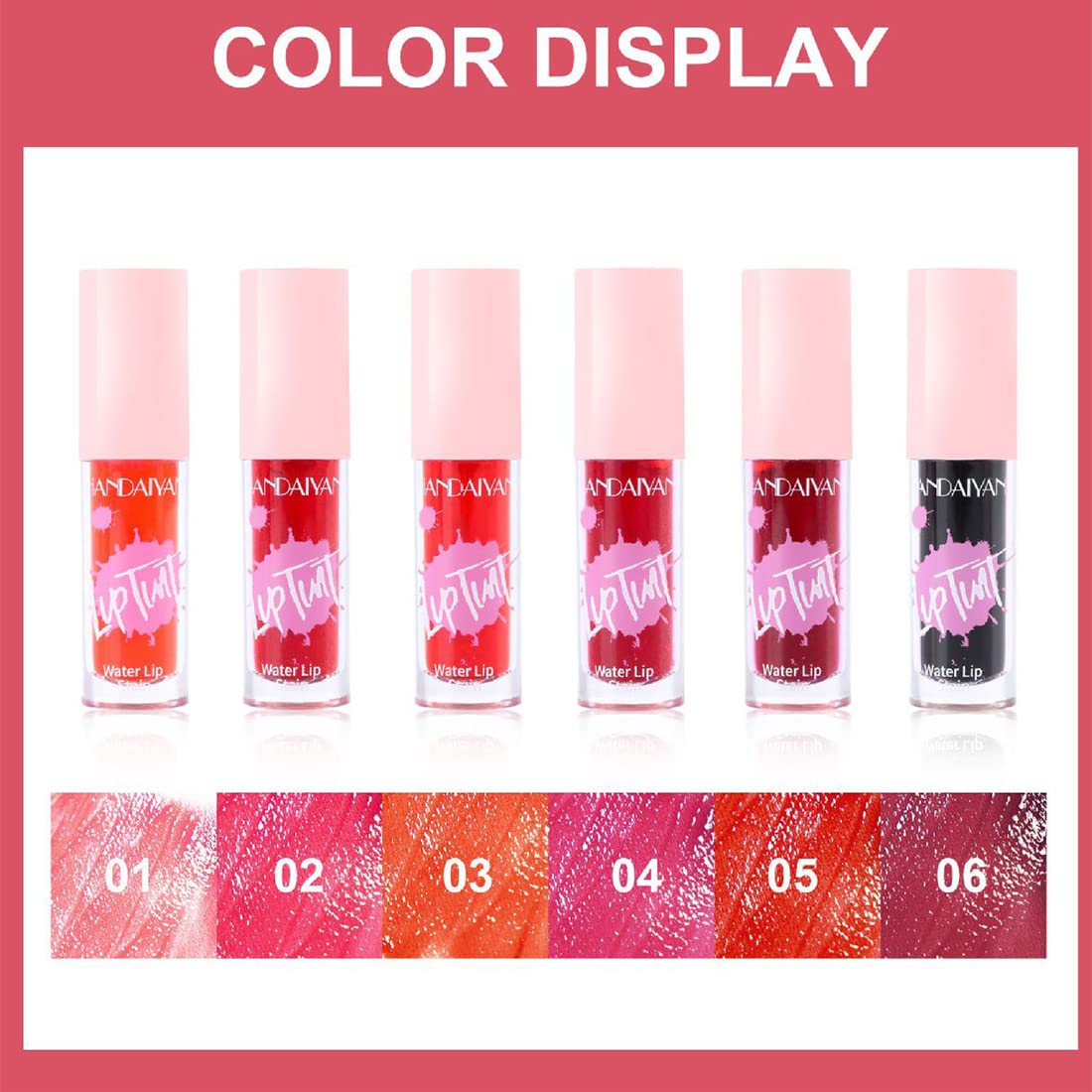 Picture of HANDAIYAN 6 Colors Moisturizer Lip Tint Waterproof Dual-use Non-Stick Cup Natural Lips Cheeks Liquid Lipstick Blush Velvet Matte Lip Gloss