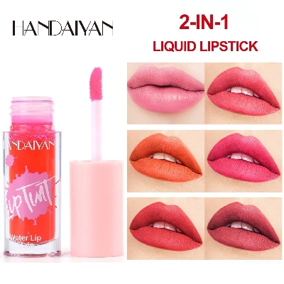 Picture of HANDAIYAN 6 Colors Moisturizer Lip Tint Waterproof Dual-use Non-Stick Cup Natural Lips Cheeks Liquid Lipstick Blush Velvet Matte Lip Gloss