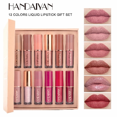 Picture of HANDAIYAN Matt Lipstick 12pcs Waterproof Long Lasting Moisturizing Lip Stick Set Nude Make up Lip Cosmetic for Women