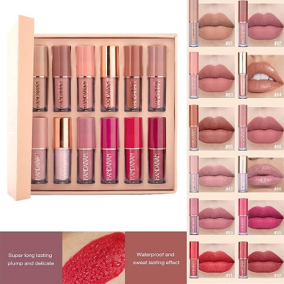 Picture of HANDAIYAN Matt Lipstick 12pcs Waterproof Long Lasting Moisturizing Lip Stick Set Nude Make up Lip Cosmetic for Women