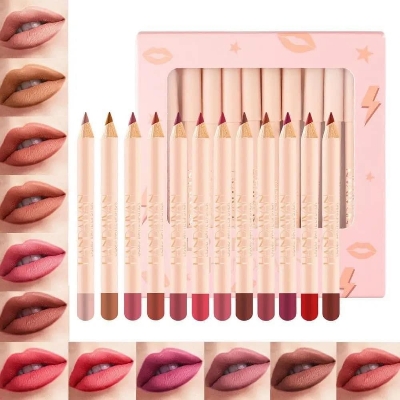 Picture of HANDAIYAN Lip Liner Pencil Matte Lipstick Pen Waterproof Lipliner Lady Charming Makeup Long Lasting Lipsticks-12Pcs/Set
