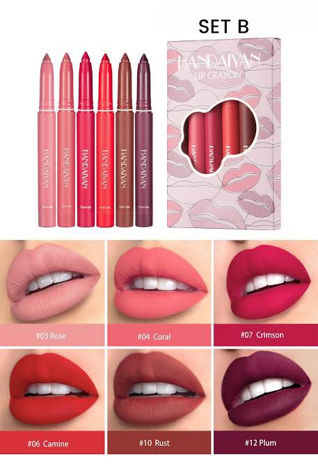 Picture of HANDAIYAN 6PCS Lipstick Pencil Set Long Lasting Waterproof Velvet Matte Mist Lip Liner Pen Lip Makeup-SET B