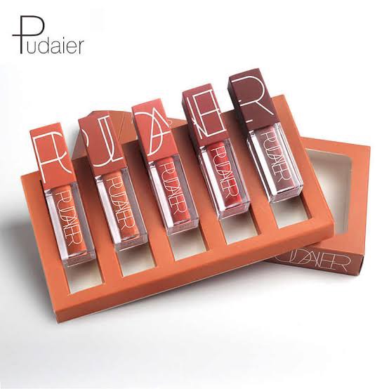 Picture of Pudaier Lipstick Matte Long Lasting Lipstick Set Brand Makeup Gifts for Women Orange Velvet Best Selling Cosmetic Goods Hot-5pcs Set
