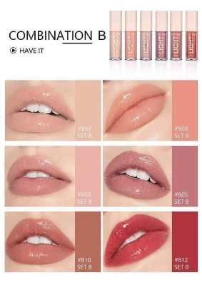 Picture of HANDAIYAN 6Colors Fashion Liquid Lipstick Lipgloss Set Natural Moisturizer Waterproof Velvet Lip Glosses Gift Box-SET B
