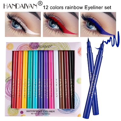 Picture of HANDAIYAN 12 Colors Matte Liquid Eyeliner Set Makeup Waterproof Fast Dry Long Lasting Eye Liner Colorful Liquid Eye Liner Pencil