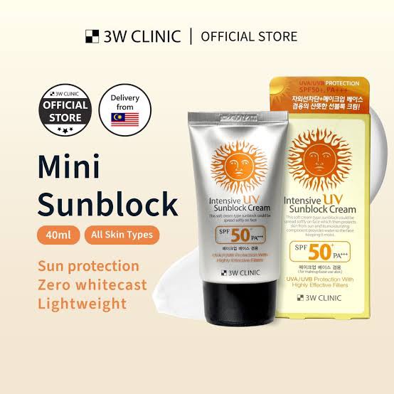 Picture of 3W CLINIC INTENSIVE UV SUNBLOCK CREAM SPF50++PA - (70ML)
