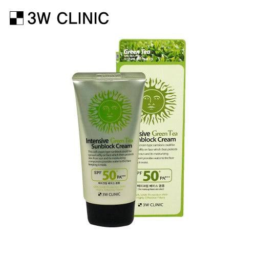 Picture of 3W CLINIC Intensive Green Tea Sunblock Cream for Makeup Base Use (70ml 2.36fl oz.) SPF50+/PA+++
