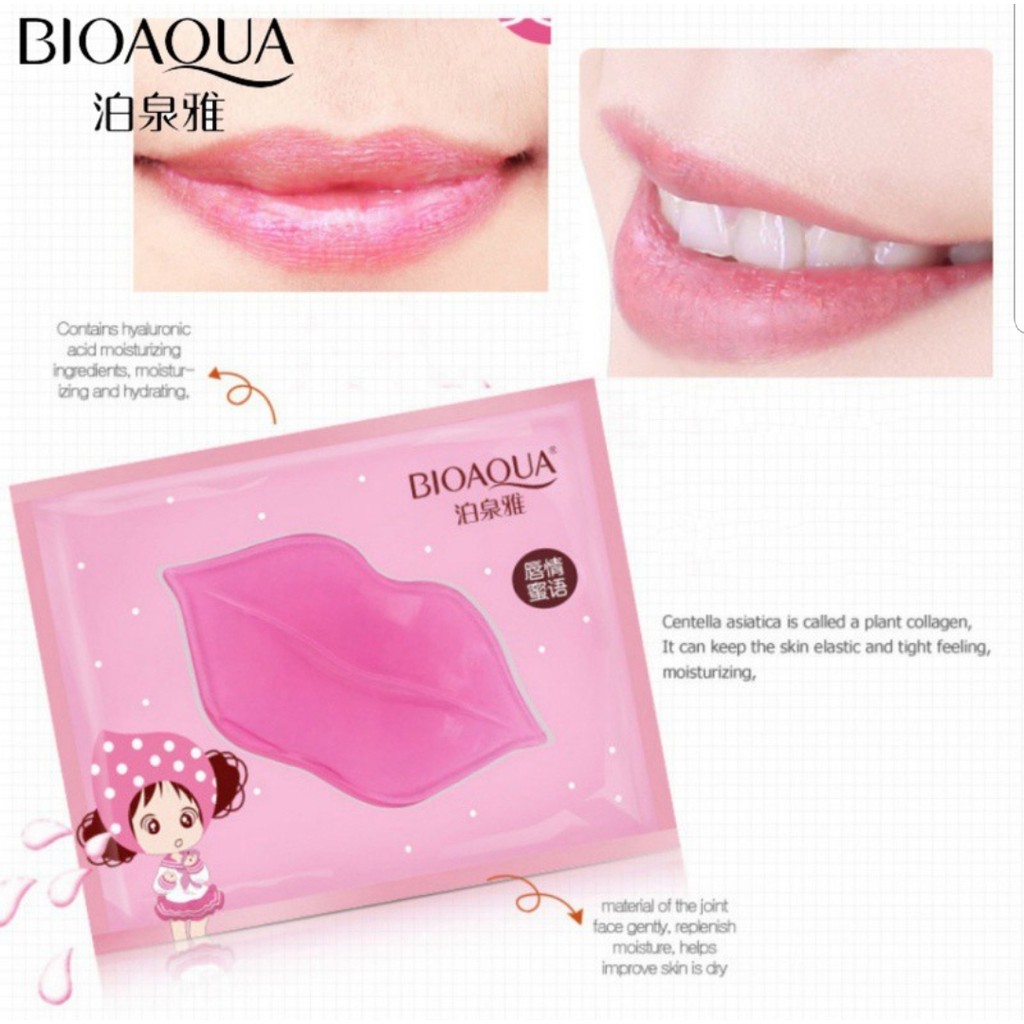 Picture of BIOAQUA Plumper Crystal Collagen Lip Mask Pads Moisture Essence Anti Ageing Wrinkle Patch Pad Gel Lips Enhancer Care-5pcs
