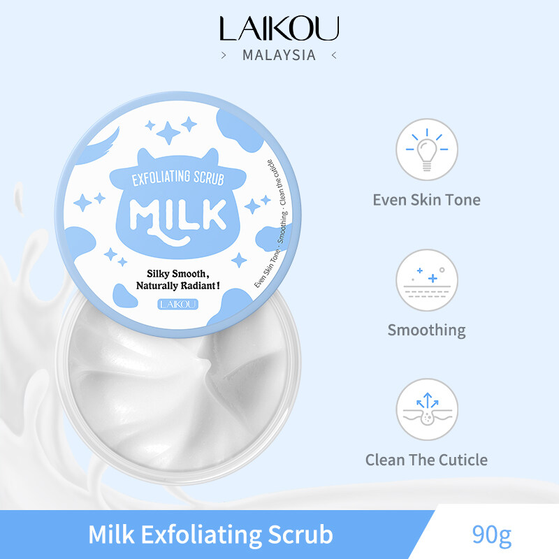 Picture of LAIKOU Milk Exfoliating Scrub 90g Clean The Cuticle Smooth & Radiant Skin Tone Exfoliate Dead Skin Cells & Impurities