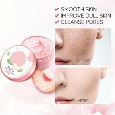 Picture of LAIKOU PEACH EXFOLIATING SCRUB REMOVE DEAD SKIN BLACKHEAD PORE CLEANSER REDUCE ACNE BRIGHTENING EXFOLIATING SCRUB 90G