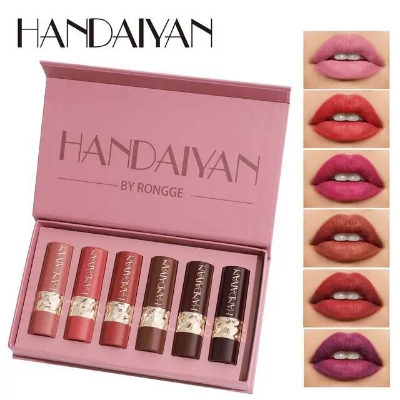 Picture of Handaiyan 6-Piece Matte Lipstick Set, Long-Lasting Waterproof Liquid Lipstick