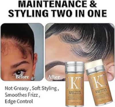 Picture of IKT Hair Wax Stick 75g for Both Men & Women for Damaged Hair Frizz Control Long Lasting Time-saving Styling Solution for Unisex