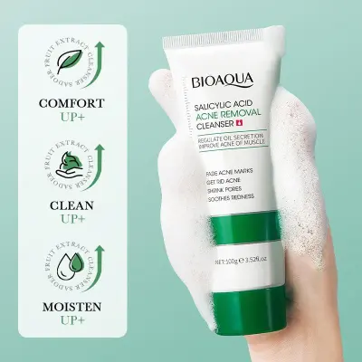 Picture of BIOAQUA SALICYLIC ACID ACNE REMOVAL CLEANSER MOISTURIZING OIL CONTROL PORE SHRINKING FACIAL CLEANSER 100G