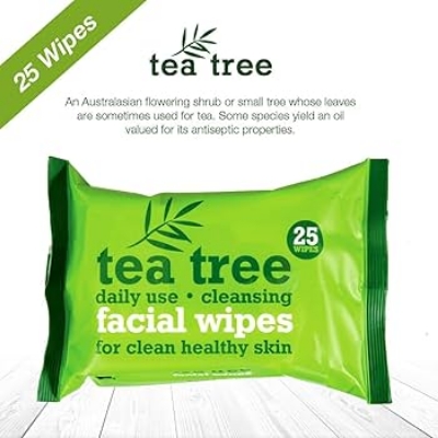 Picture of Tea Tree & Peppermint Face Cleansing Wipes Combo to cleanse & refresh your skin  (25 Tissues)