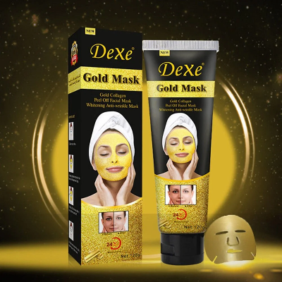 Picture of Dexe Peel Off Mask Gold Collagen Whitening Anti-wrinkle 24 Hours Moisturizing-120 Grm