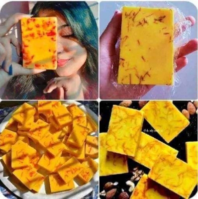 Picture of Hand Made Real Saffron Goat Milk Bar Soap -90g