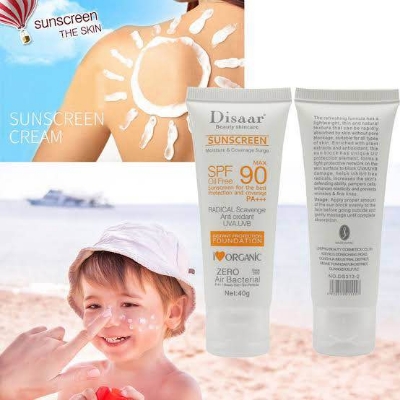 Picture of Disaar Sunscreen SPF 90 Instant Protection UVA UVB Foundation PA+++ Oil Free Sunblock Cover Protect Perfectly Moisturizing Coverage Surge 40g