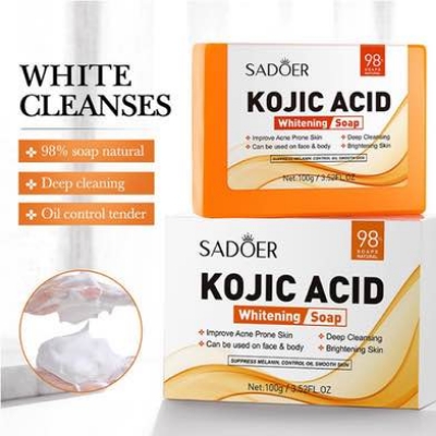Picture of SADOER private label Kojic acid whitening natural bath wash oil control body face care soap cleansing soap -100gm