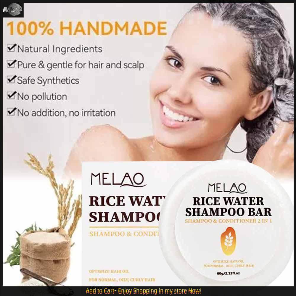Picture of Melao Rice Water Shampoo Bar & Conditioner 2 In lenriched With Rice Fermentation Essence Conditioner Bar Soap Rice Repair Shampoo Bar