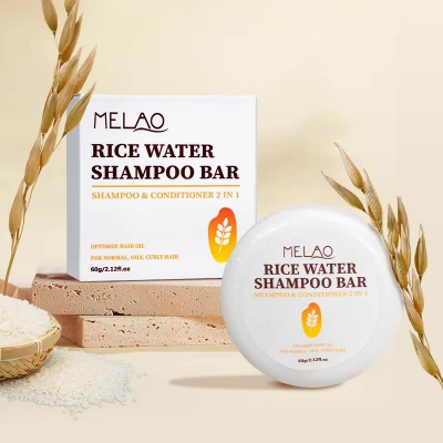 Picture of Melao Rice Water Shampoo Bar & Conditioner 2 In lenriched With Rice Fermentation Essence Conditioner Bar Soap Rice Repair Shampoo Bar