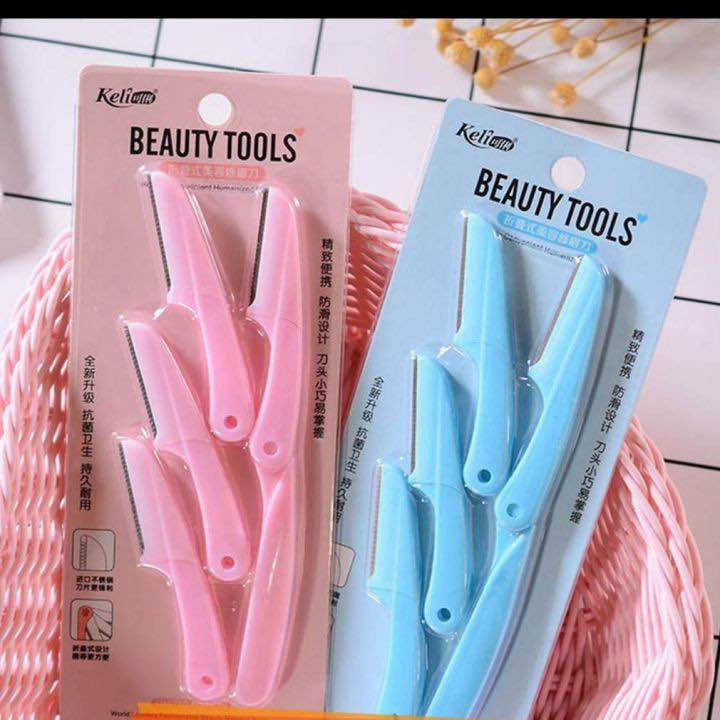 Picture of Keli Eyebrow Razor Pack of 4 Foldable Eyebrow Facial Hair Removal, Shaper, and Trimmer-Pink