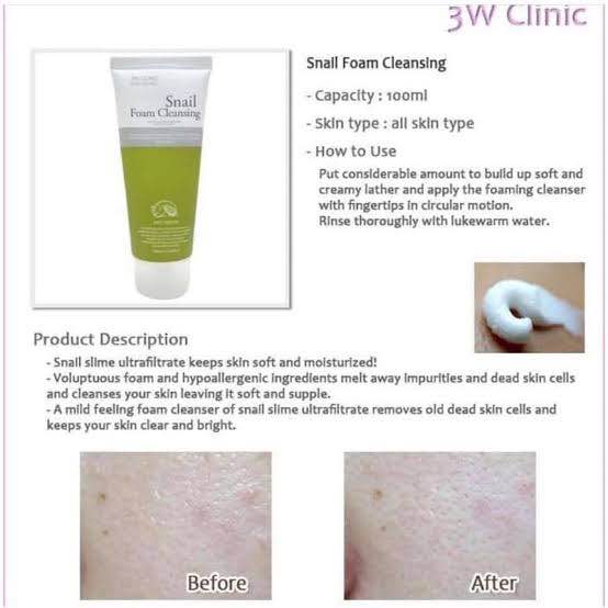 Picture of 3W CLINIC Snail Foam Cleansing 100ml (korea)