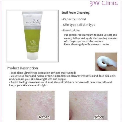 Picture of 3W CLINIC Snail Foam Cleansing 100ml (korea)
