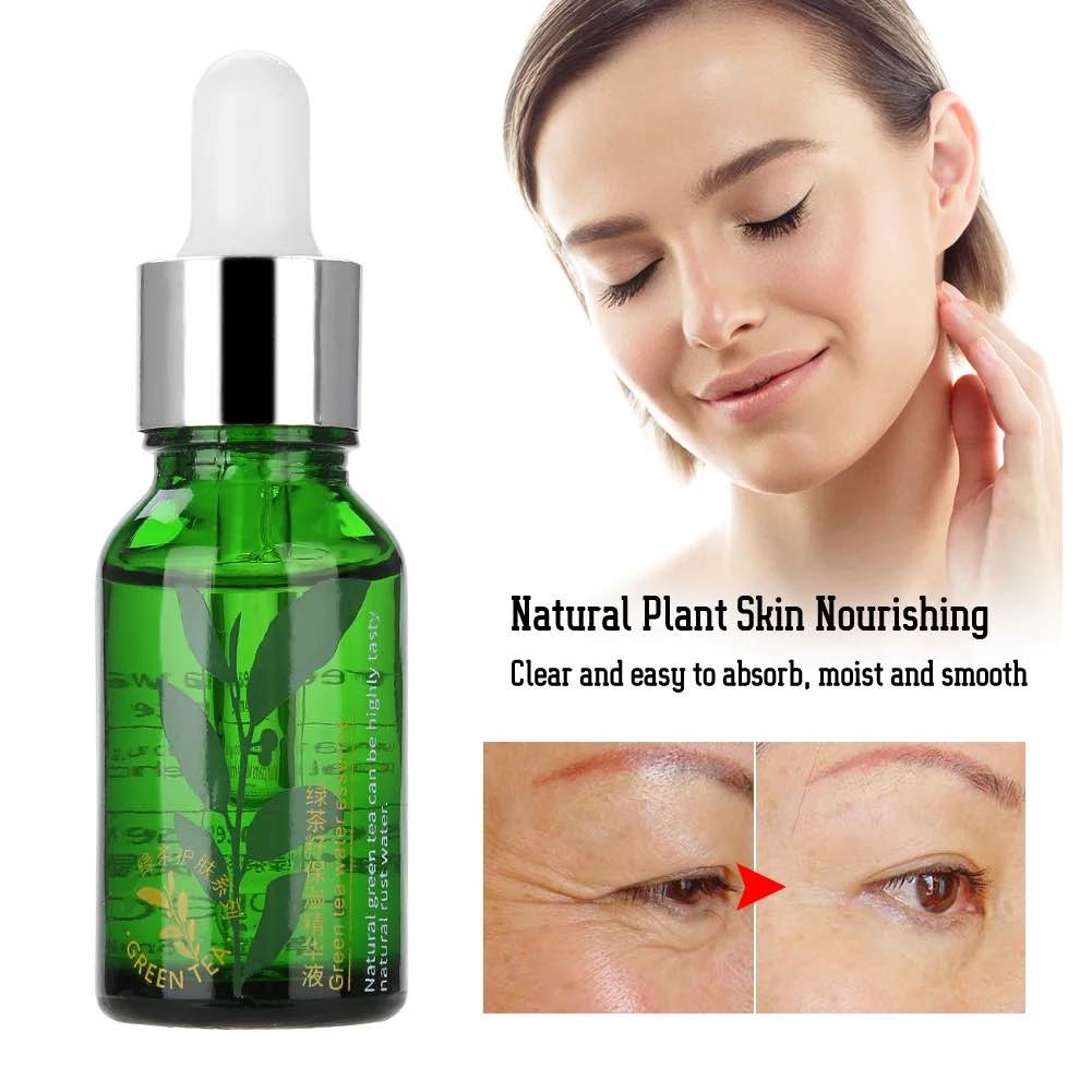 Picture of Green Tea Seed Facial Serum, Face Skin Moisturizing + Shrink Pores + Anti-aging Hyaluronic Acid Serum, 15ml