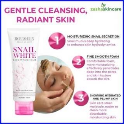 Picture of Roushun Snail White Face Wash Foam Facial Cleanser-100gm