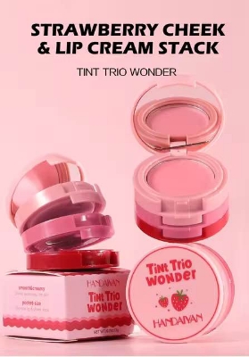 Picture of Handaiyan 3 in 1 Eye Shadow Face Blusher Lip Mud Natural Matte Multi-color Cheek Tint Smooth Contouring Makeup