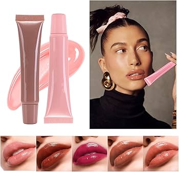Picture of 5-color Glossy Lip Balm Moisturizing Hydrating Lightening Lip Lines Fruity Makeup Liquid Tinted Lip Balm Cosmetics Lip Care